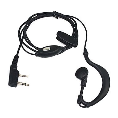HeyNana - 2 Pin PTT Microphone Headset for Baofeng UV-5R/UV5-RA Walkie Talkie - Dual Pin Earpiece with Push-to-Talk Function - Perfect for Security, Construction, and Outdoor Adventures