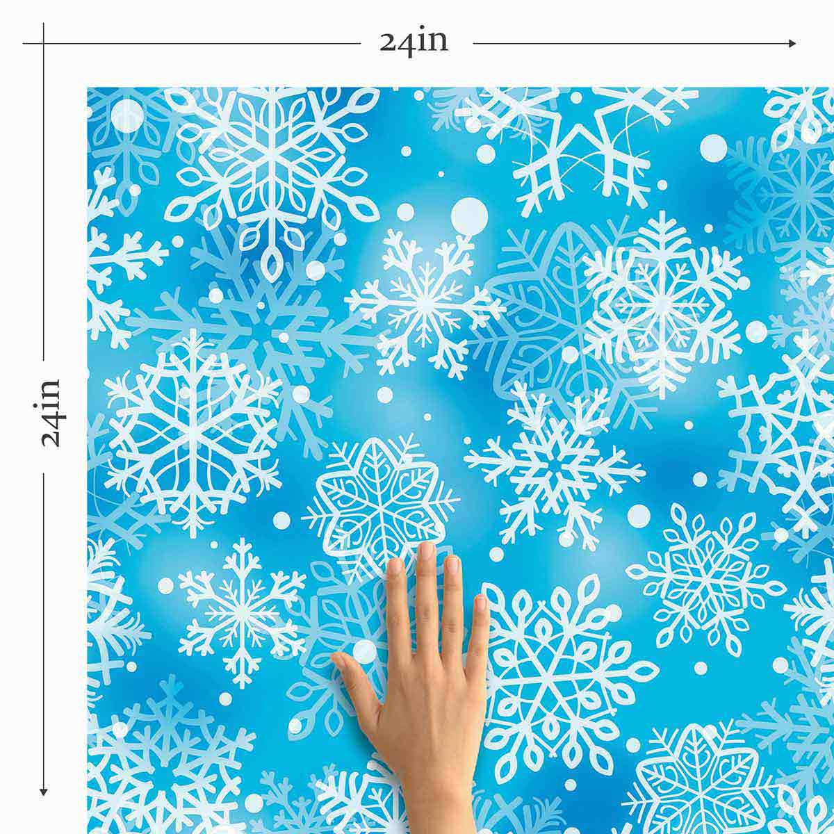 Blue Snowflake Peel and Stick Removable Wallpaper - Self-Adhesive Holiday Decoration for Bedroom, Living Room & Nursery - Easy to Apply & Remove