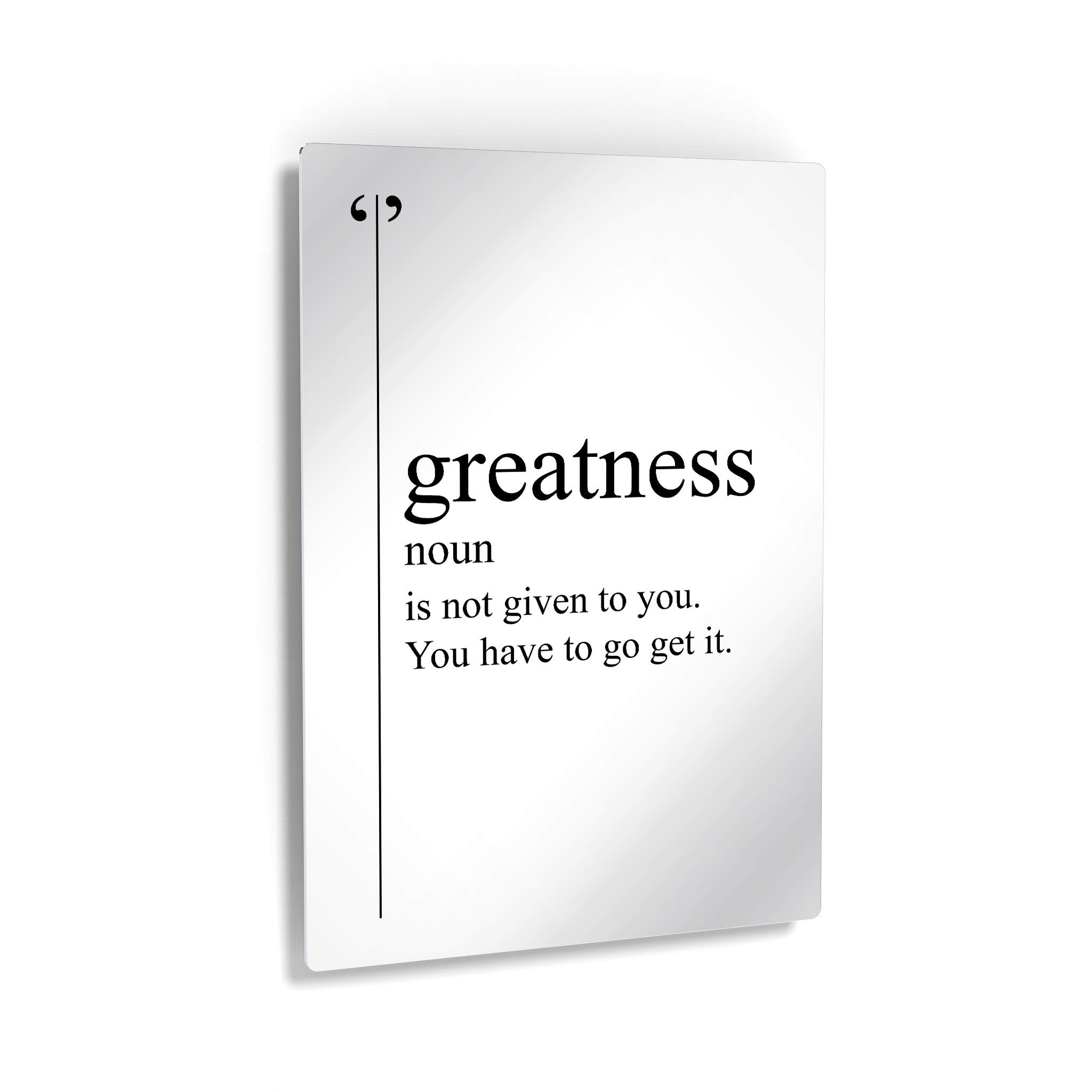 Smile Art Design Greatness Definition Black and White Metal Wall Art - Motivational Dictionary Print for Office & Living Room - Inspirational Entrepreneur Quote Decor - Ready to Hang 30x20 - Perfect Gift for Home, Office or Business Inspiration