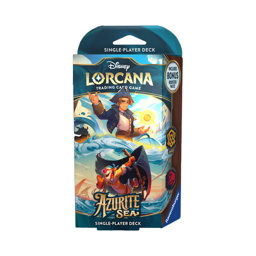 Disney Lorcana Azurite Sea Starter Deck - Amber & Ruby | Collectible Trading Card Game for Beginners & Enthusiasts | Perfect for Game Nights & Tournaments