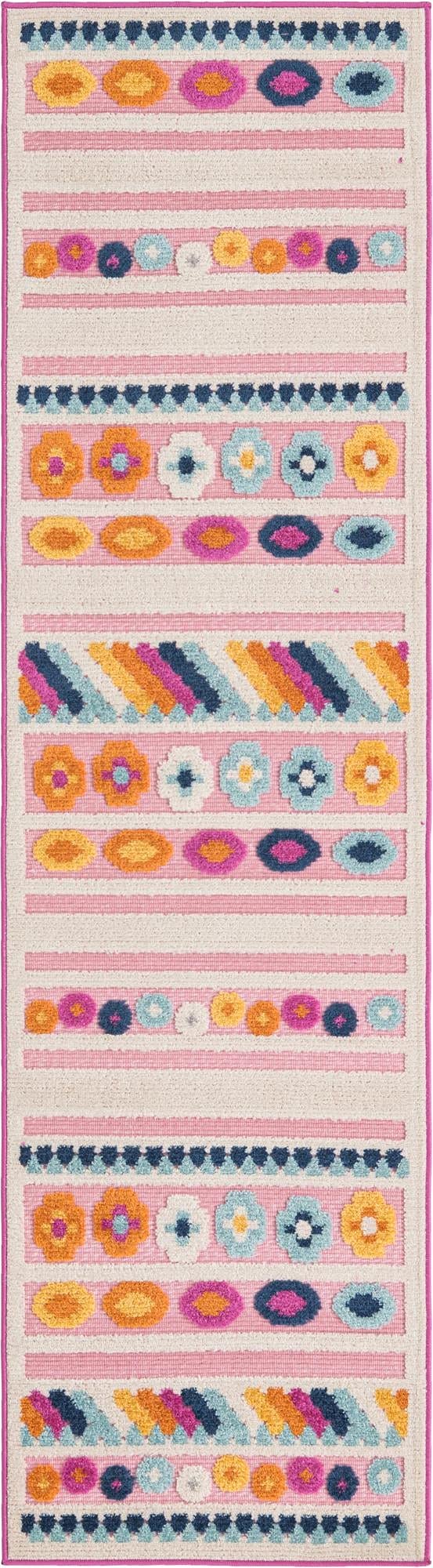 Aruba Outdoor Collection 8 Ft Runner Pink Low-Pile Rug - Waterproof & UV Resistant for Patio, Deck, Poolside - Perfect for Outdoor Spaces, Hallways & Entryways