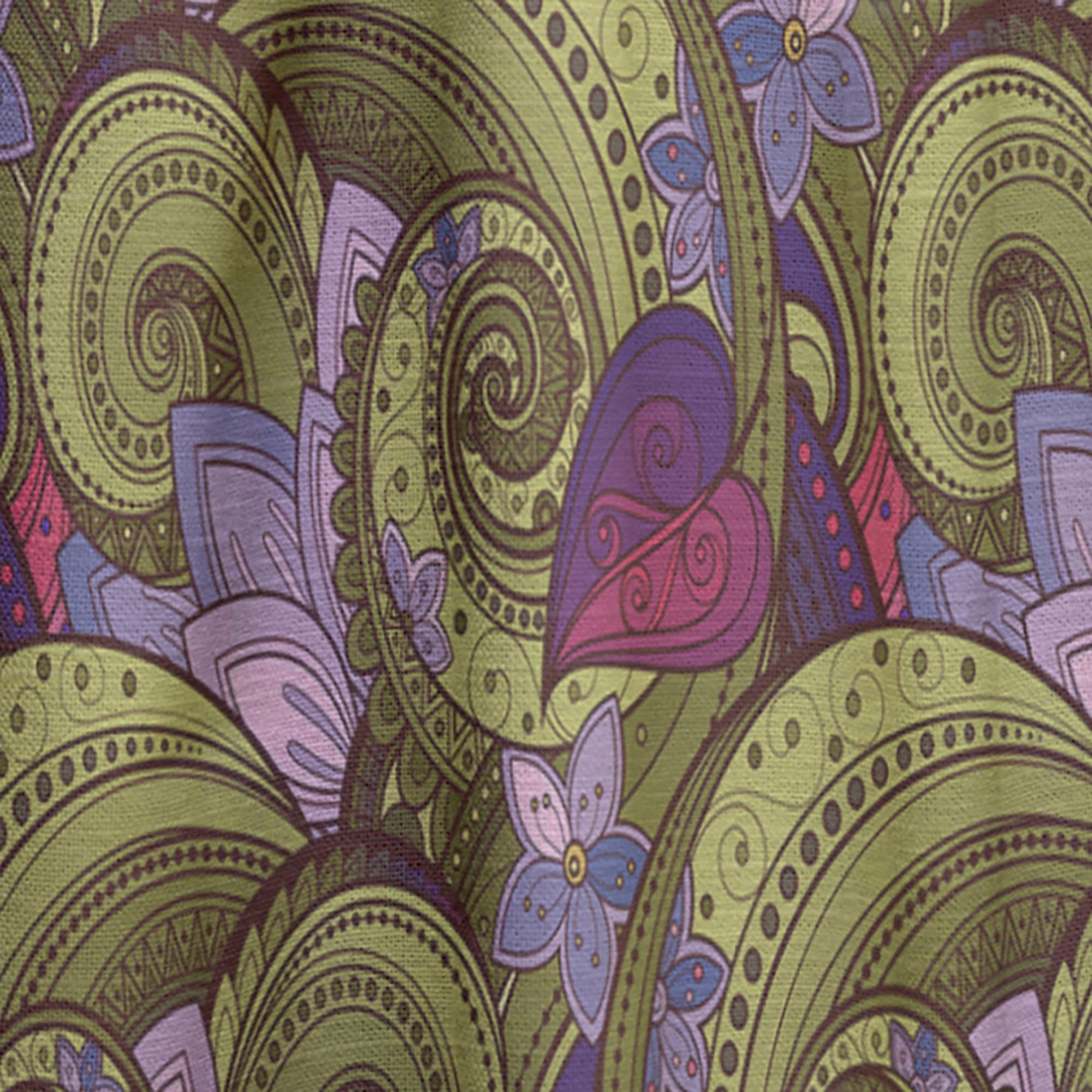 DesignQ Floral Paisley Garden Style Thermal Insulated Curtains - Single Panel 52x63 Inches for Bedroom & Living Room - Elegant Home Decor & Light Blocking Window Treatments