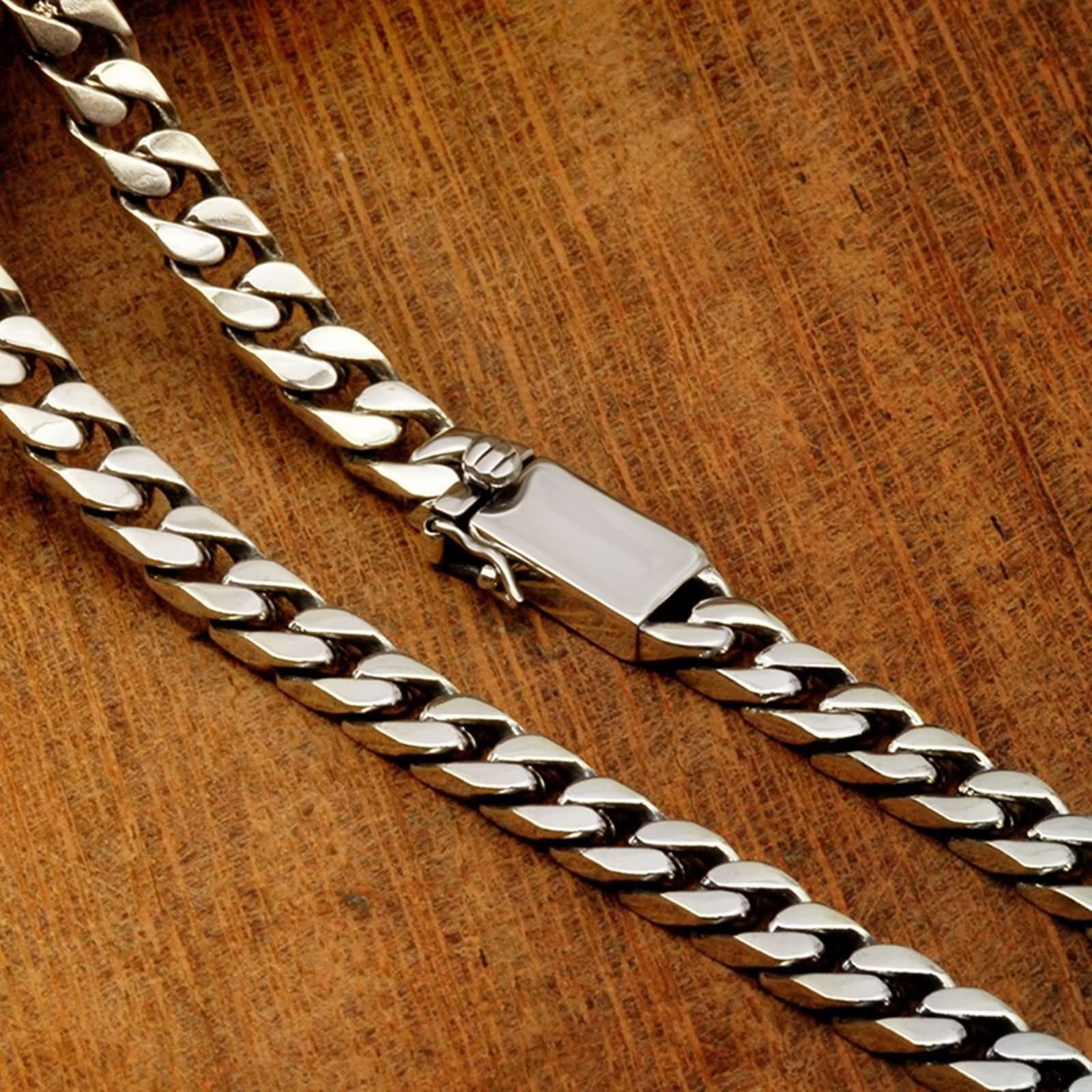 6mm Sterling Silver Men's Curb Chain Necklace - 18 Inch Durable & Stylish Jewelry for Gifts, Casual & Formal Wear