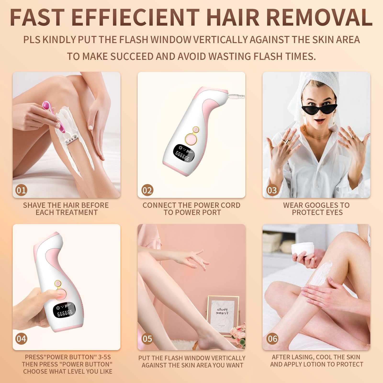 Best IPL Hair Removal Device for Women & Men - Permanent At-Home Hair Removal System for Face & Body, Painless Laser Hair Remover with Permanent Hair Reduction Technology (Candy Pink/White) - Perfect for Smooth Skin at Home, Travel & Salon-Quality Results