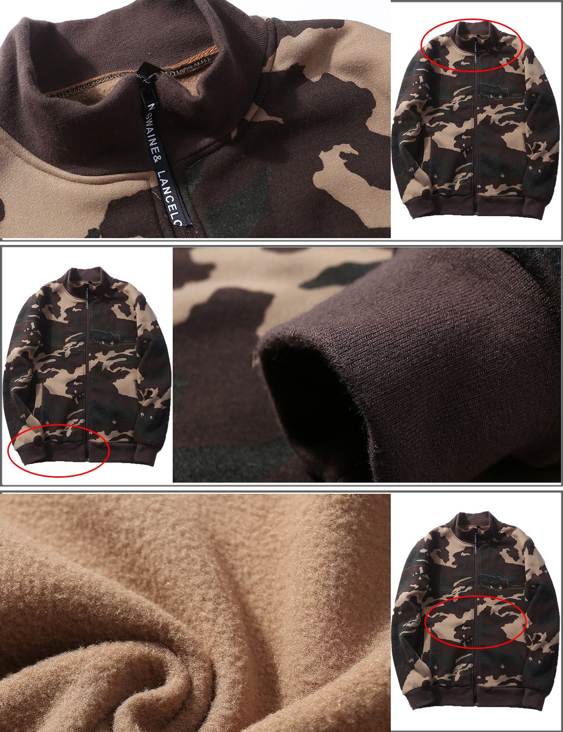 Mr.Stream Men's Winter Camouflage Fleece Jacket - Waterproof Outdoor Hunting Coat with Zip Front & Drawstrings for Hiking, Camping & Cold Weather Activities