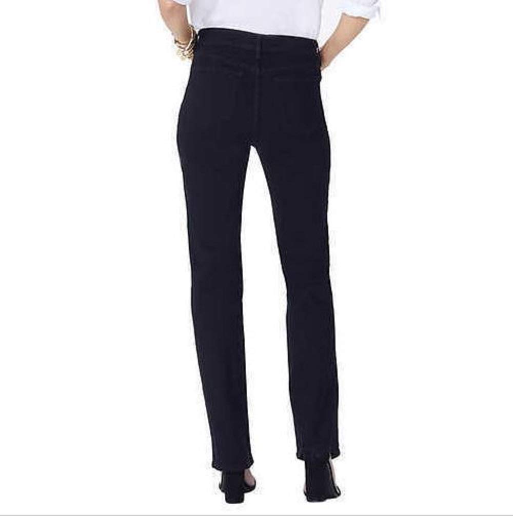 NYDJ Women's Marilyn Straight Leg Denim Jeans - Black, Size 12X32 - Comfortable Stretch Jeans for Work, Casual & Everyday Wear