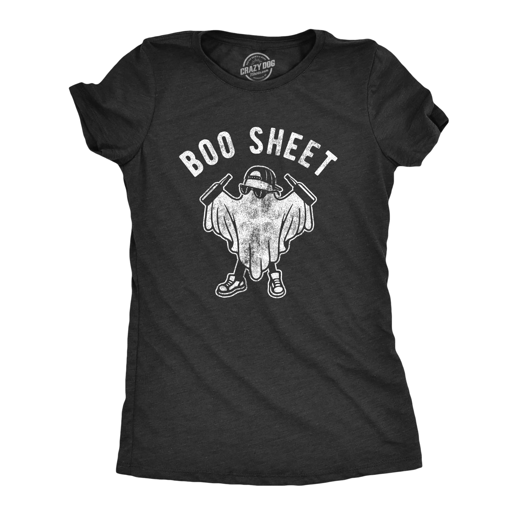 Funny Boo Sheet Ghost T-Shirt for Women - Sarcastic Halloween Party Costume & Beer Lover Tee - Perfect for Halloween Parties, Costume Events & Casual Wear