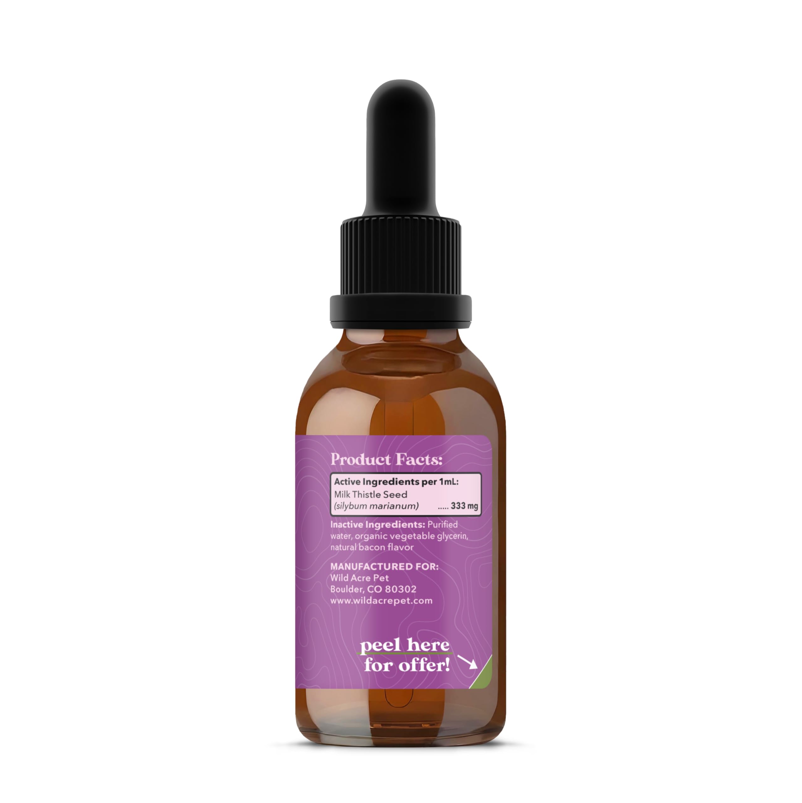**Max Strength Milk Thistle for Dogs - Liver Support, Cleanse & Detox Supplement - Natural Bacon Flavor - Easy to Add to Food - Picky Eater Approved, 2 oz (60mL) - Supports Healthy Liver Function for Active & Senior Dogs**