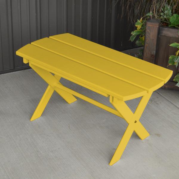 A & L Furniture Yellow Pine Folding Coffee Table - Rustic Wooden Side Table for Living Room, Patio, or Small Spaces - Perfect for Coffee, Books, and Decor