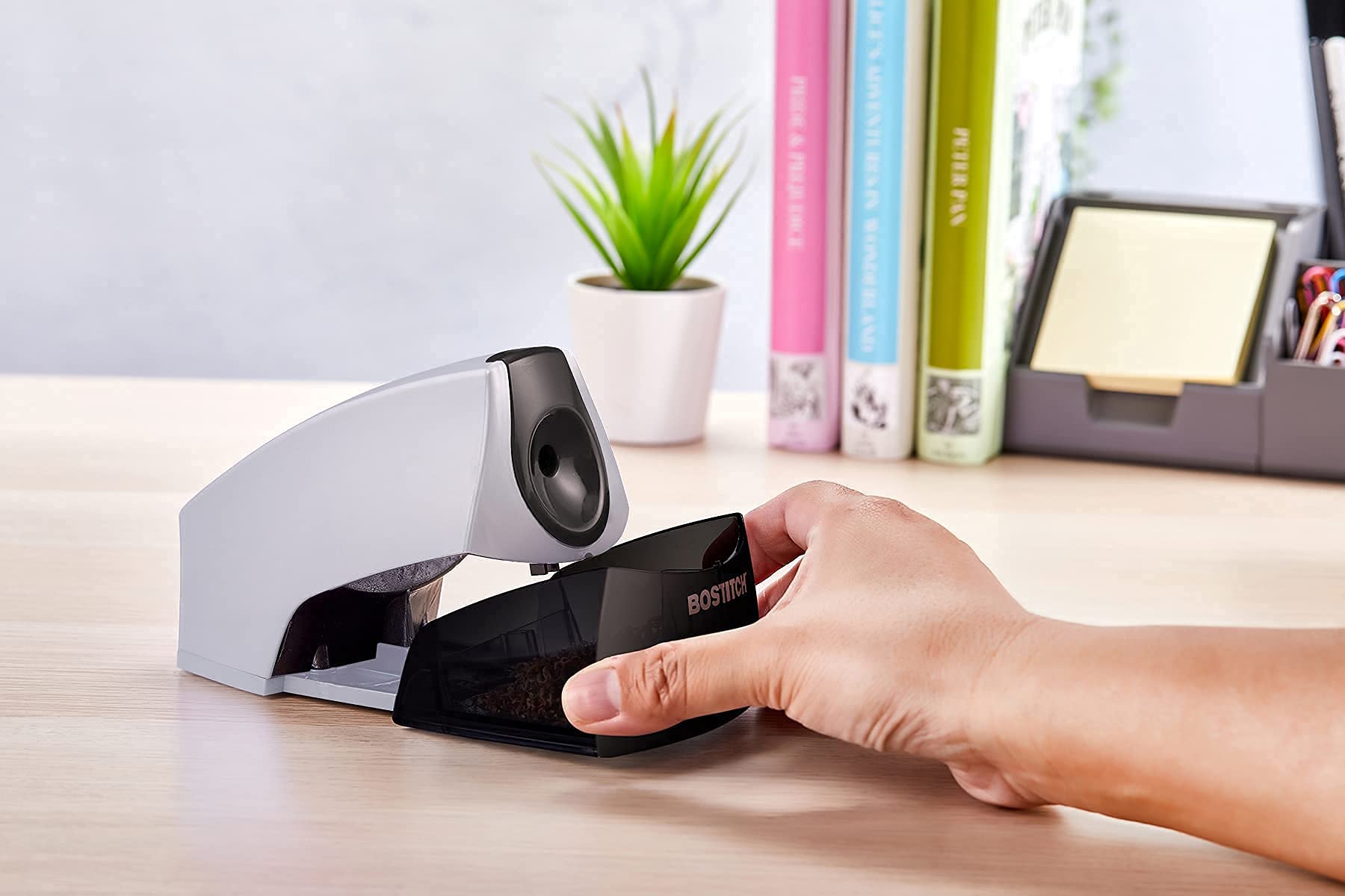 Bostitch Electric Pencil Sharpener - Automatic Powerful Motor for Fast Sharpening, Compact Design with Sharpening Tray & Safety Switch - Perfect for Home, School, and Office Use - Ideal for Students, Artists, and Professionals