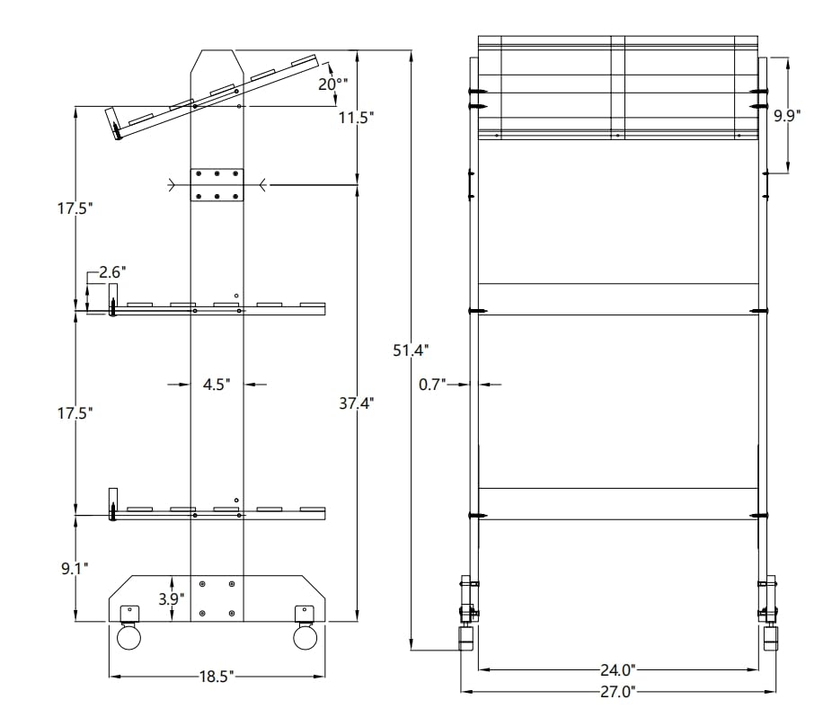 FixtureDisplays® Wooden Bakery Display Rack - 26.8