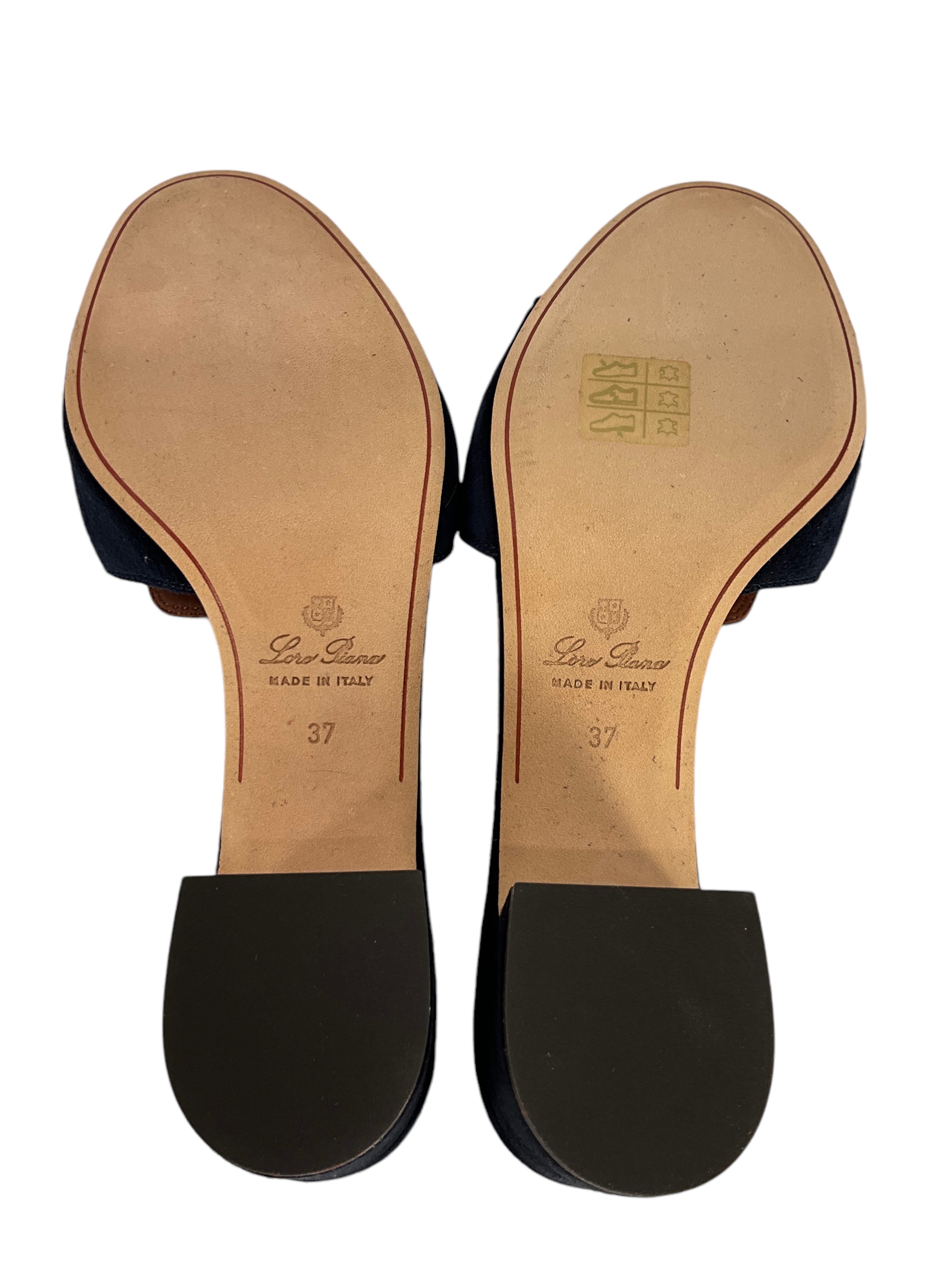 Loro Piana My Charms Suede Slide Mules Women's Size 7.5 - Comfortable Luxury House Shoes for Indoor/Outdoor Wear