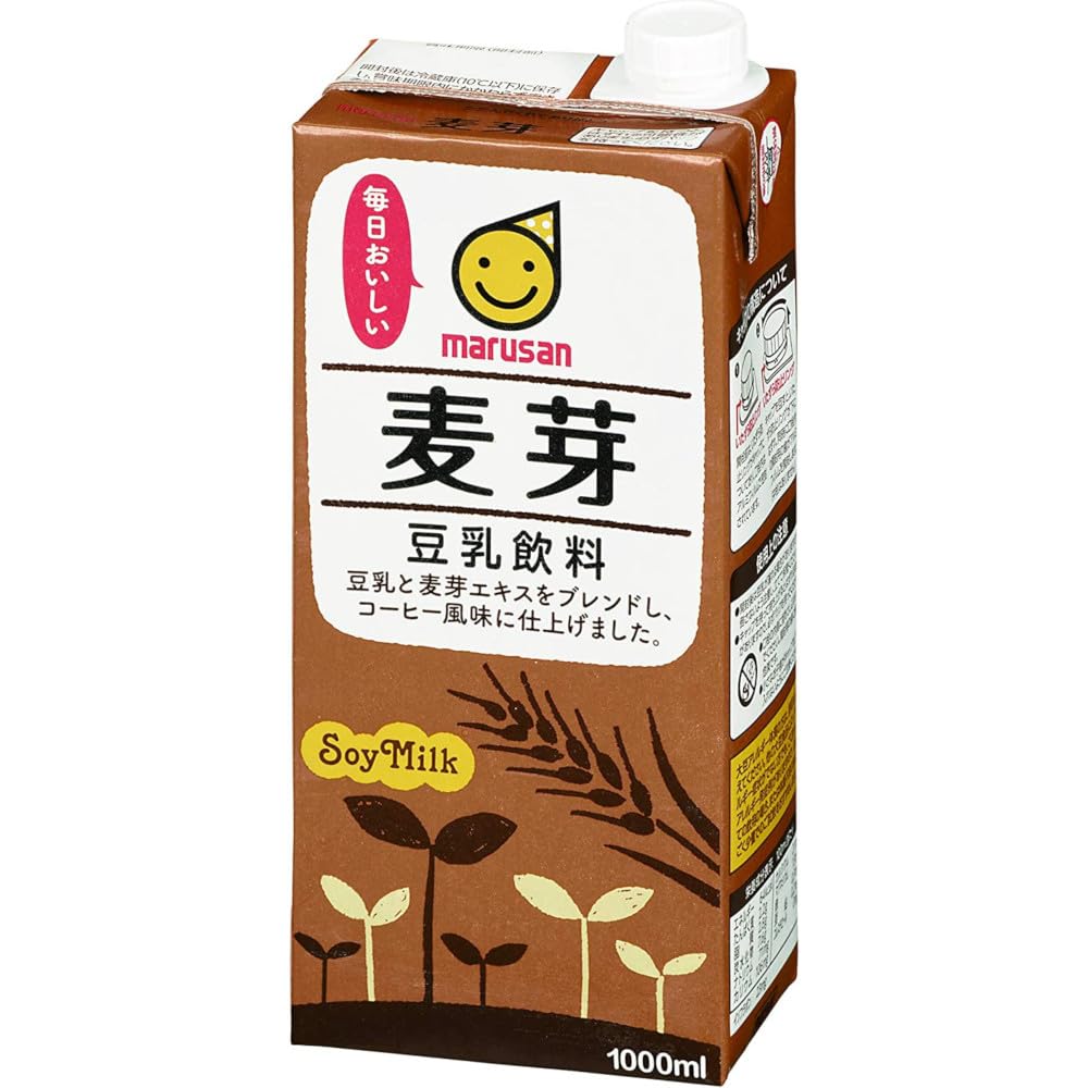 JP MARUSAN Soy Milk Malt 1000ml (Pack of 6) - Premium Japanese Plant-Based Drink - Rich in Protein & Fiber - Perfect for Breakfast, Smoothies & Vegan Recipes