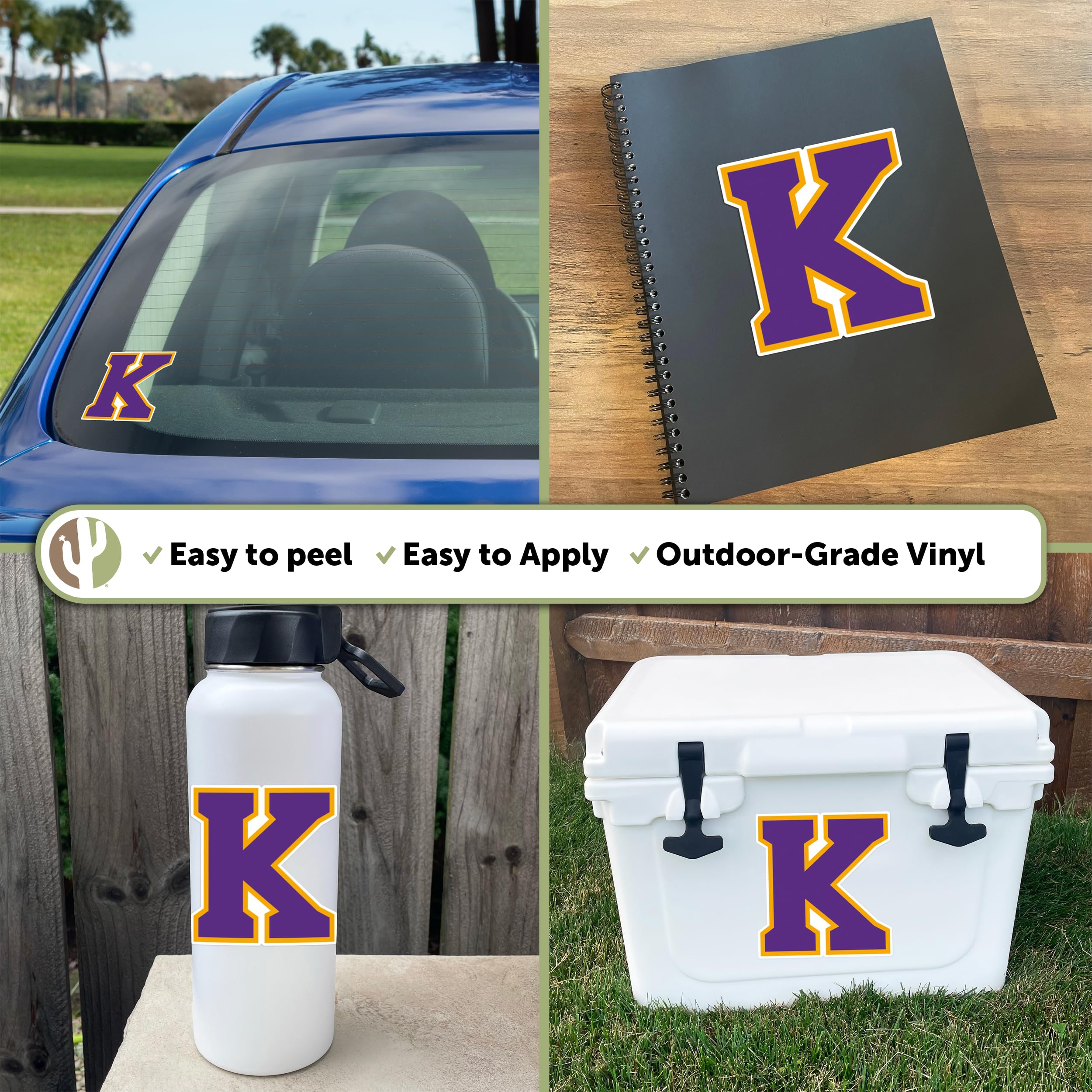 Desert Cactus Knox College Sticker - Premium Vinyl Decal for Laptop, Water Bottle, Car & Scrapbook - Prairie Fire Design (IND 00062) - Perfect for College Students, Alumni Gifts & DIY Crafts
