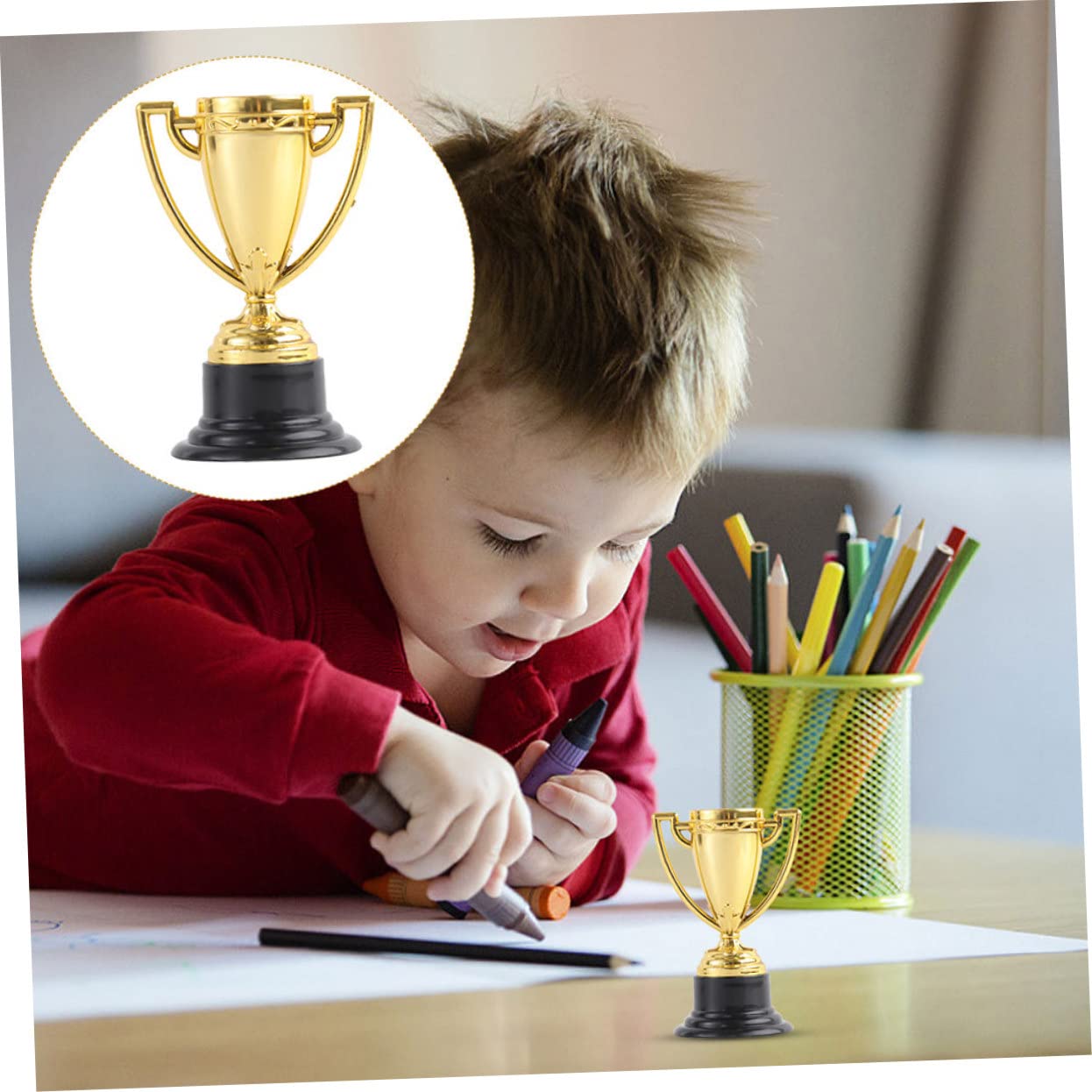Yardwe 32-Piece Mini Trophy Awards Set for Kids - Small Plastic Trophies for Basketball, Football, Soccer & Sports - Perfect for Classroom Rewards, Party Favors & Christmas Gifts
