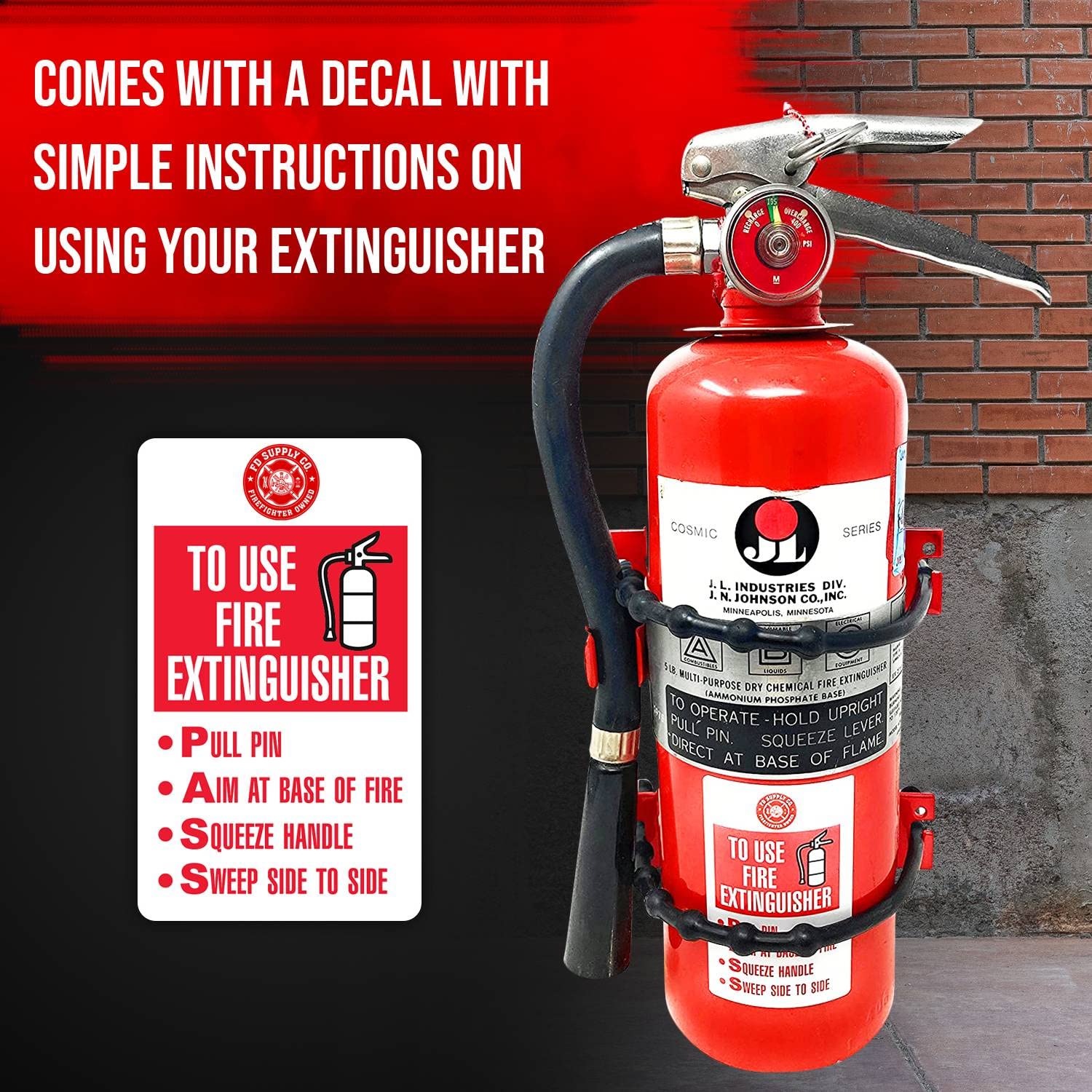 Heavy Duty Fire Extinguisher Mounting Bracket - Universal Wall Mount for 2.5lb & 5lb Extinguishers - Secure Fit for Cars, Trucks, Boats, RVs & Off-Road Vehicles - Compatible with Kidde, Amerex & Most Brands (2-Pack) - Perfect for Emergency Safety in Garages, Workshops & Adventure Vehicles