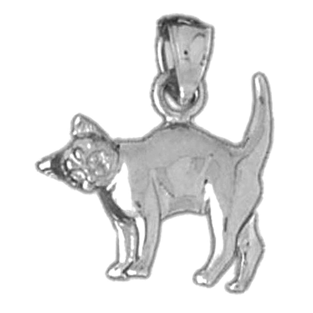 925 Sterling Silver Cat Pendant Necklace - 18mm Elegant Feline Jewelry for Women, Perfect Gift for Cat Lovers & Daily Wear