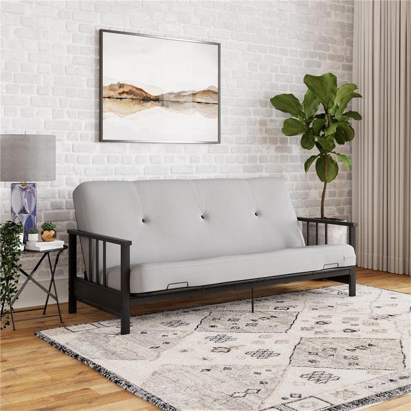 DHP Tallie Full Metal Arm Futon with 6