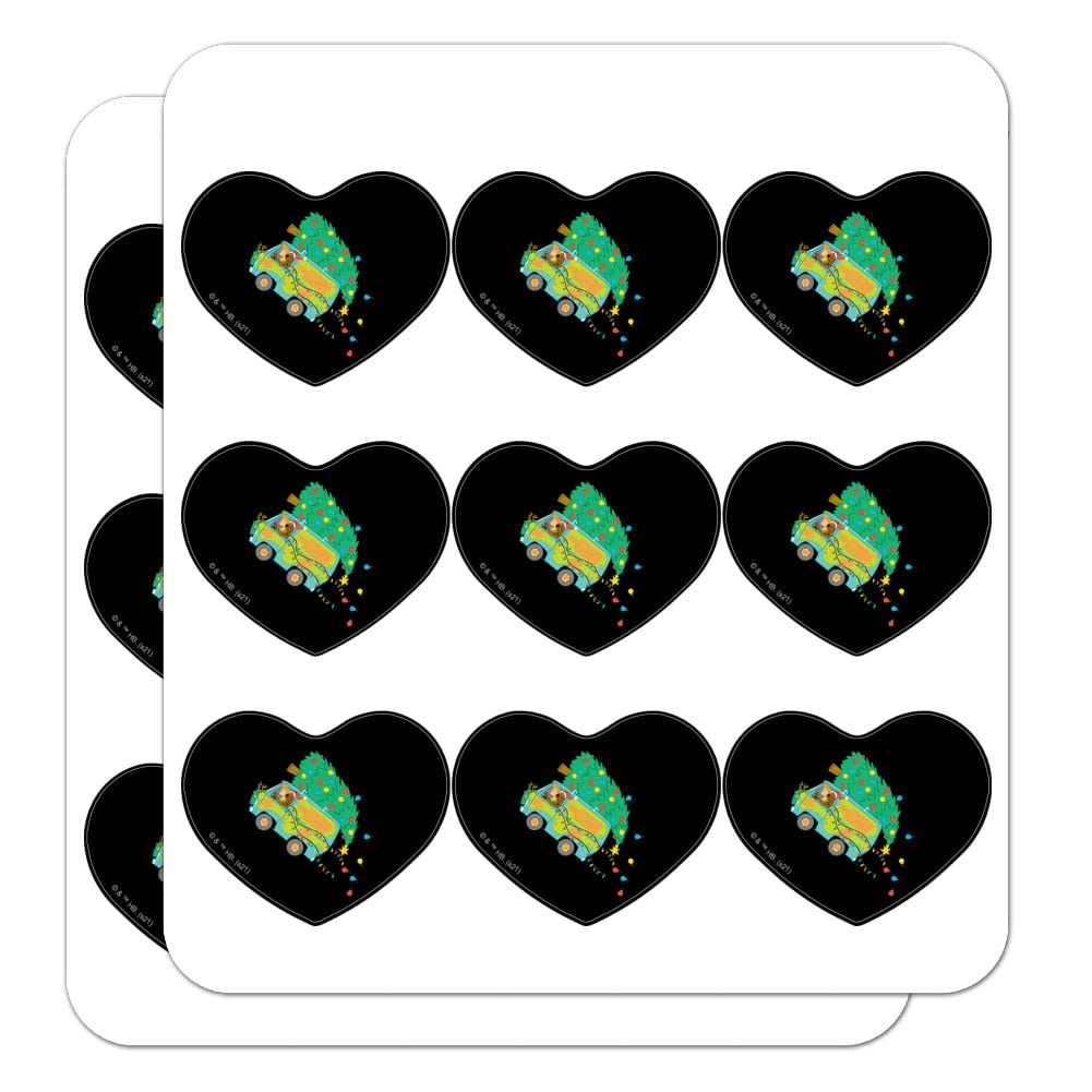 Scooby Doo Mystery Machine Christmas Heart Shaped Planner Stickers - Scrapbook, Calendar & Craft Decoration for DIY Projects, Journals, Bullet Notebooks and Holiday Gifts