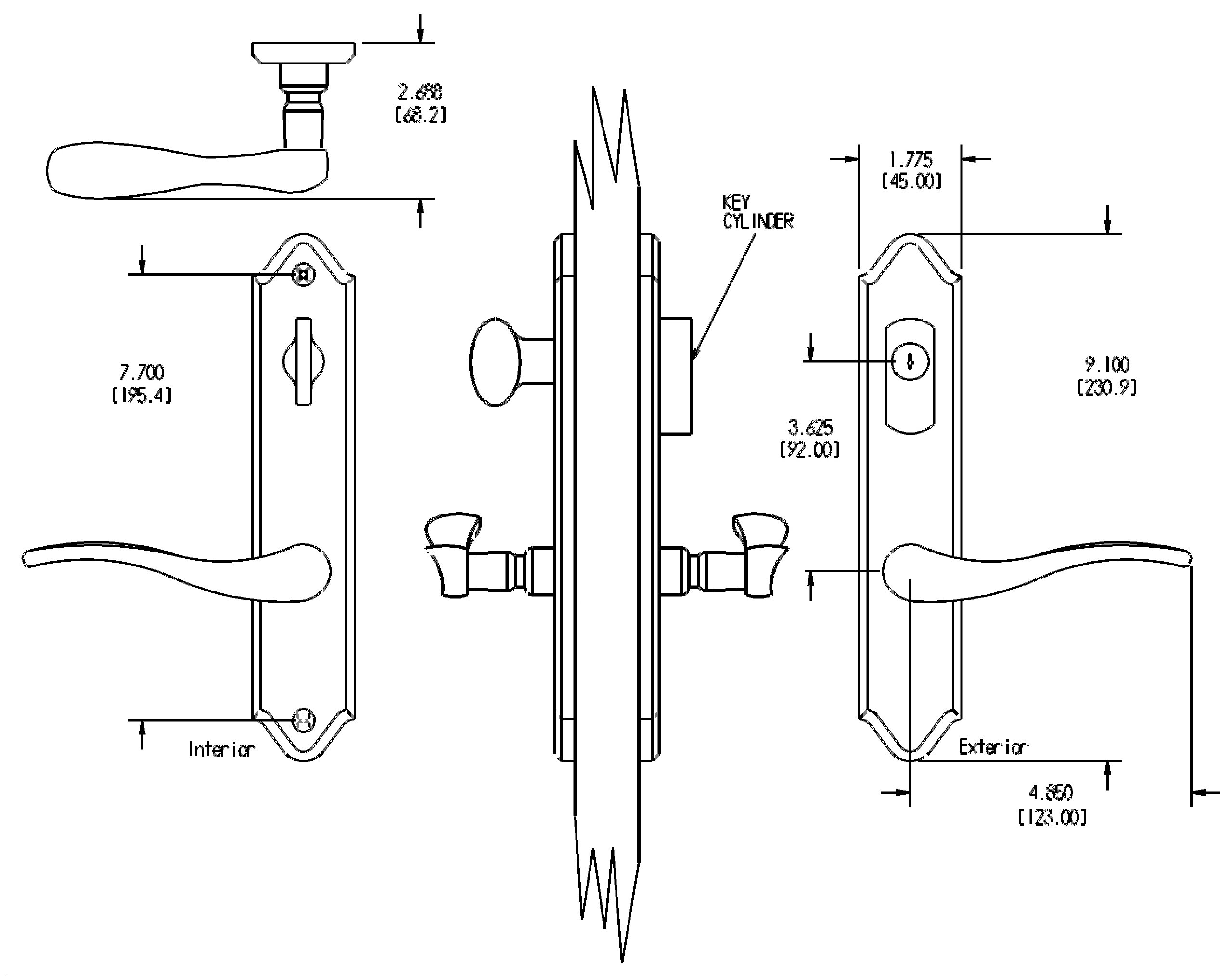 Premium Solid Brass Multipoint Lock Lever Set - SC1 Keyway, Antique Brass Finish, Right-Hand Installation | Secure Entry Door Hardware for Homes & Commercial Buildings