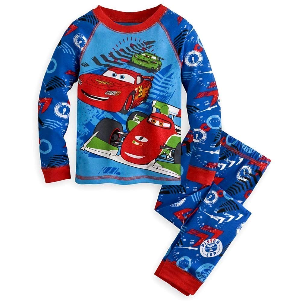 Disney Cars Lightning McQueen Boys 2-Piece Long Sleeve Pajama Set - Soft Cotton Sleepwear for Kids (Size 4-12) - Perfect for Bedtime, Lounging & Movie Nights