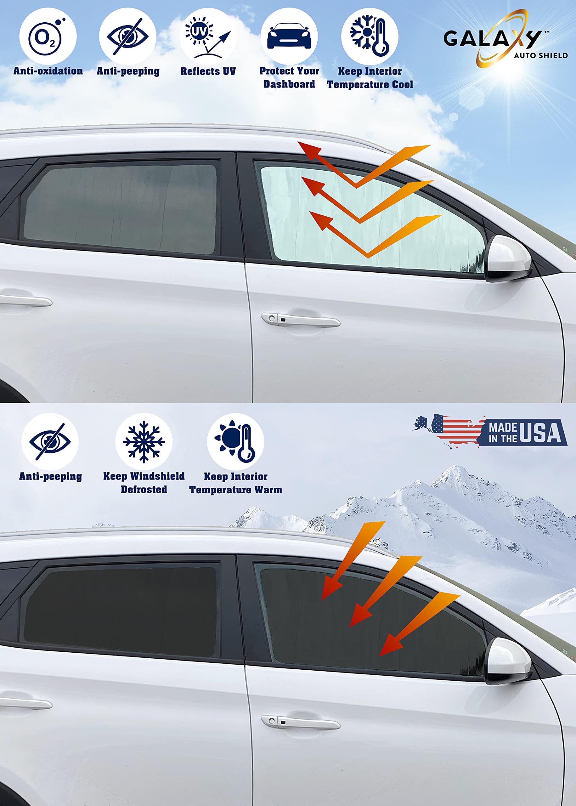 Custom Fit Front Side Window Sun Shades (2-Pack) for 2018-2022 Honda Accord Sedan - UV Blocking, Heat Insulating Privacy Shades | Perfect for Summer Protection & Car Interior Preservation | Made in USA