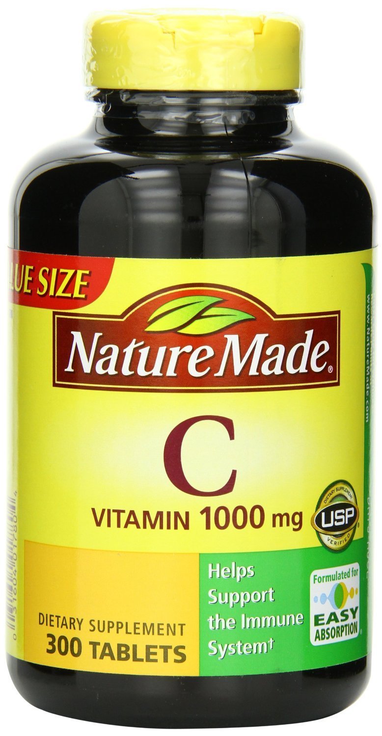 Nature Made Vitamin C 1000mg Tablets - 300 Count (Pack of 3) | Immune Support, Antioxidant Boost | Daily Supplement for Adults & Kids - Perfect for Cold Season & Wellness Routine