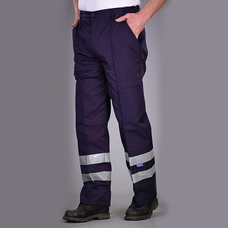 YK074 Reflective Polycotton Ballistic Trousers (BS015T) - High-Visibility Tactical Pants for Law Enforcement & Outdoor Work - Perfect for Night Patrols, Construction Sites & Emergency Response