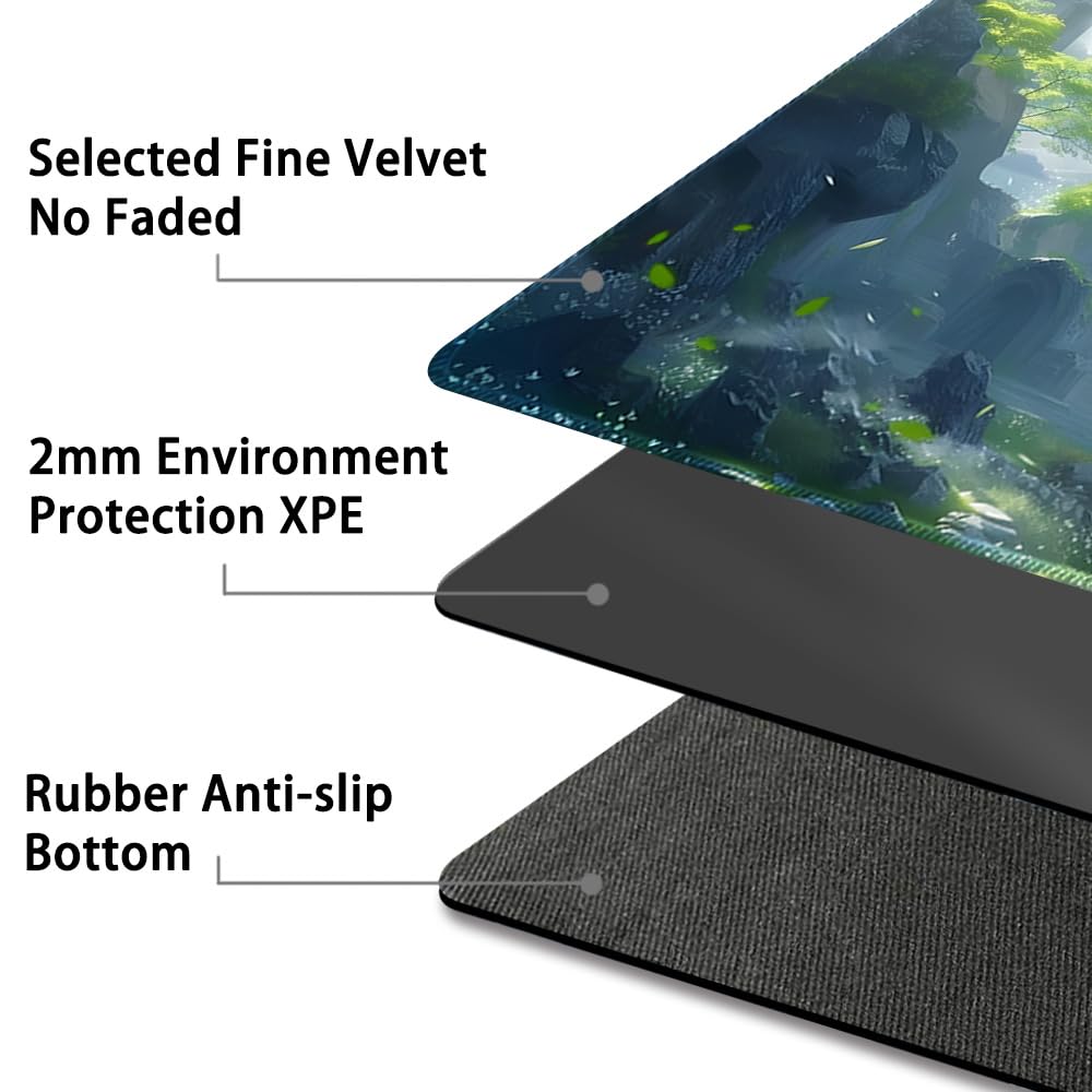 Premium MTG Playmat with Zone & Locking Edges - Durable TCG Game Mat for Magic: The Gathering - Includes Waterproof Storage Bag (42