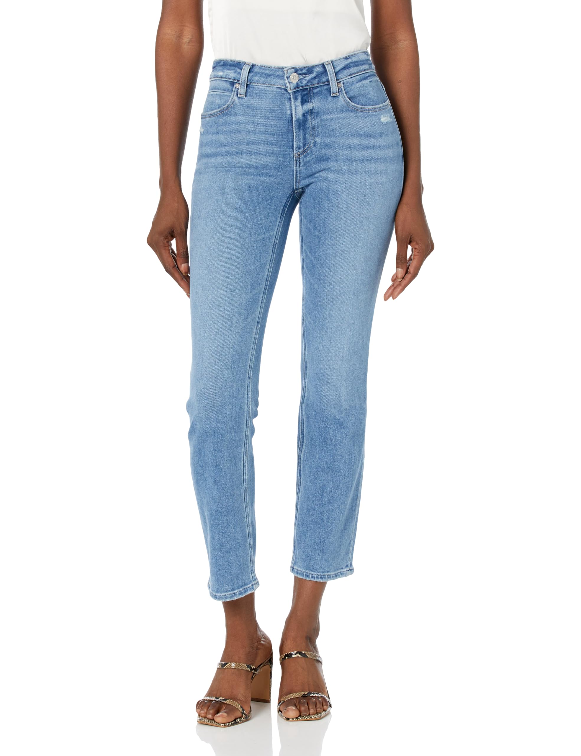 PAIGE Women's Amber Linear Coin Pocket Jeans - High Waisted Skinny Denim Pants for Work, Casual & Night Out
