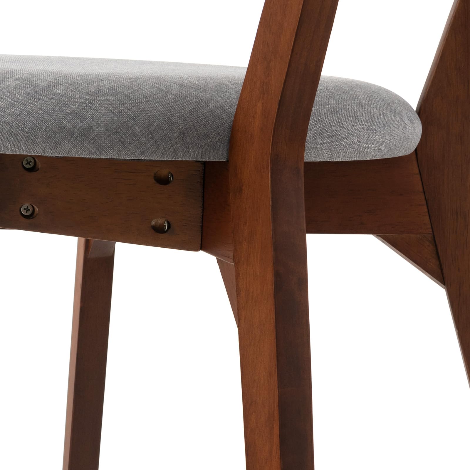 ERGOMASTER 2-Piece Walnut Wood Dining Chairs Set - Curved Back Comfortable Kitchen & Restaurant Chairs for Home, Office, and Commercial Use - Perfect for Family Dinners, Cafe Seating, and Modern Interior Decor