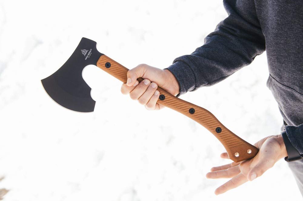 TOPS Knives TPHIM01 High Impact Survival Axe - Tactical Camping, Bushcraft & Outdoor Adventure Tool for Hiking, Hunting & Emergency Preparedness