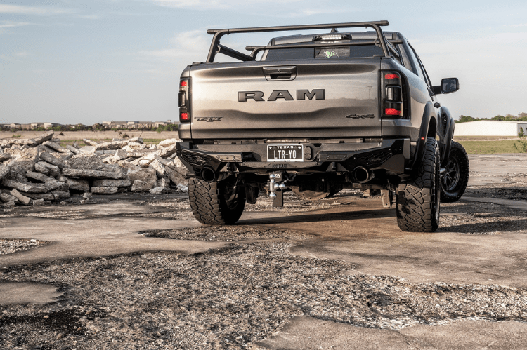 2021-2024 Dodge Ram 1500 TRX Bodyguard MGR21LYT Freedom Series Rear Bumper with Parking Sensors - Textured Black Powder Coat | Off-Road Protection & Enhanced Style