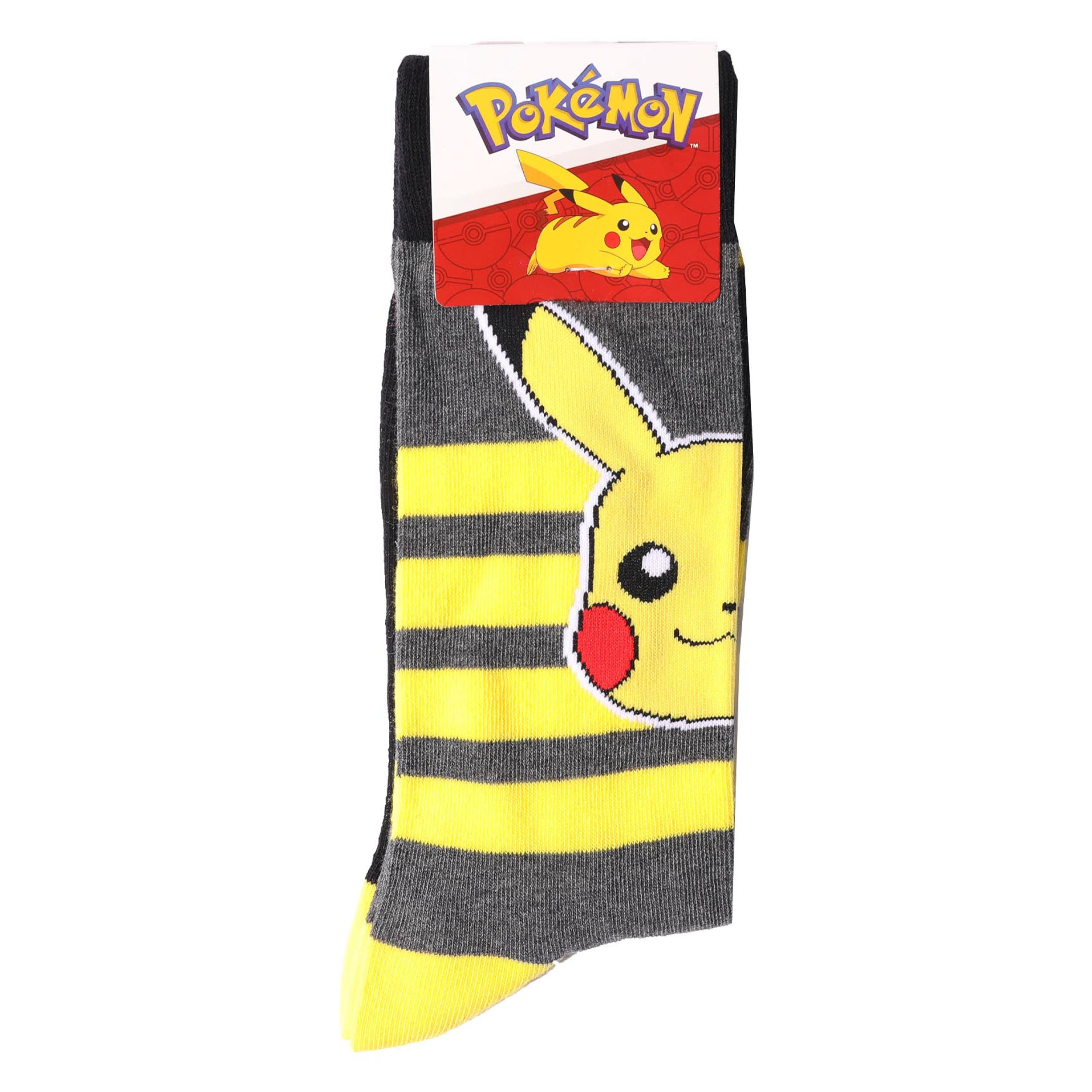 Men's Pokémon Pikachu Cotton Crew Socks - Yellow | Soft & Comfortable Anime Character Socks for Daily Wear, Cosplay & Gifts