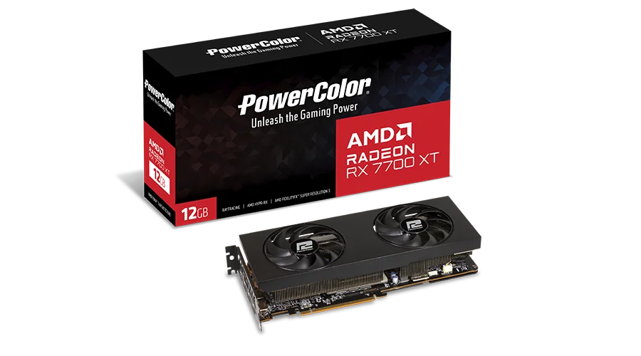 PowerColor Radeon RX 7700 XT 12GB GDDR6 Gaming Graphics Card - High Performance GPU for 4K Gaming, Video Editing & Streaming | AMD RDNA 3 Architecture, Ray Tracing, 8K Ready | Perfect for PC Builders & Content Creators