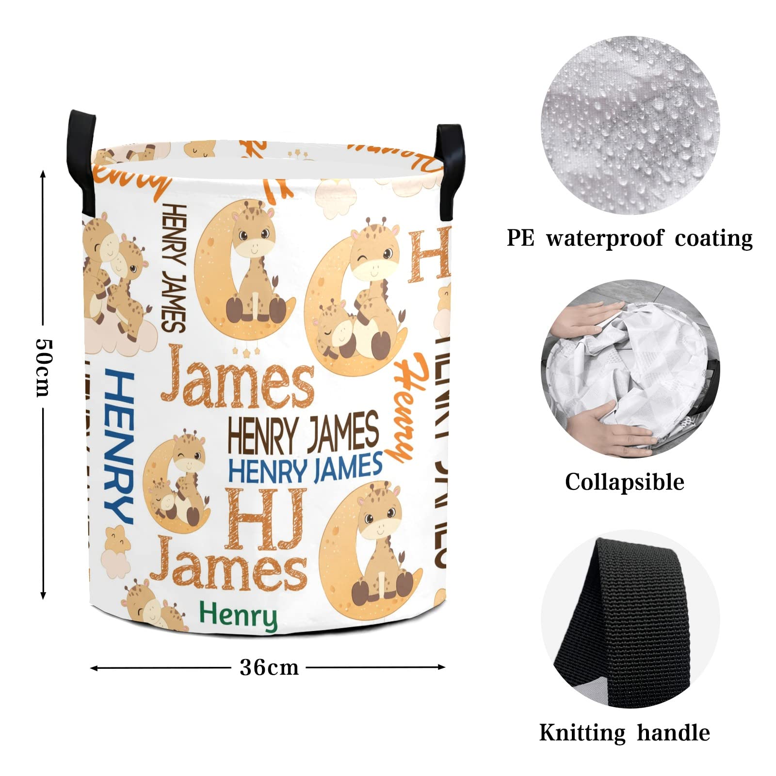 Custom Personalized Laundry Basket - Collapsible Clothes Hamper with Handle for Bathroom, Bedroom & Living Room Storage | Animal Print Design (Style 06) - Perfect for Home Organization, College Dorm & Apartment Essentials