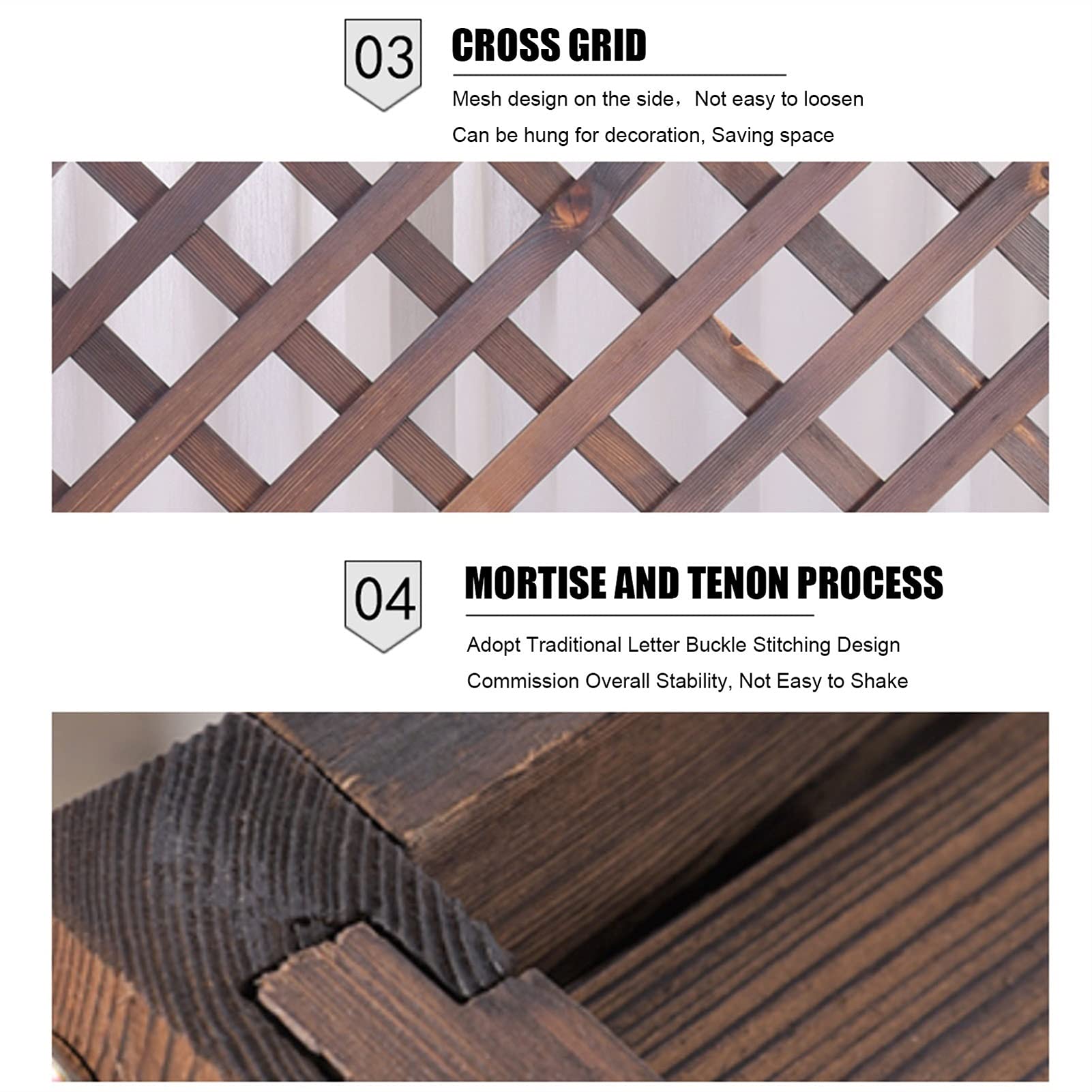 Wooden Air Conditioner Cover Outdoor - Solid Wood AC Fence Screen with Anti-Corrosion Protection - Decorative Shelf & Plant Storage Rack (95x40x89cm) - Perfect for Patio, Garden, and Backyard AC Unit Protection