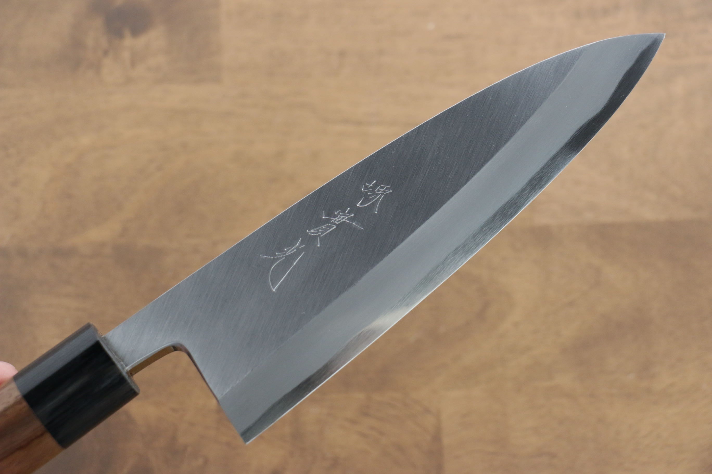 Premium Jikko White Steel No.2 Deba Knife 180mm - Authentic Japanese Chef Knife with Shitan Handle for Sushi, Fish Filleting & Professional Kitchen Use