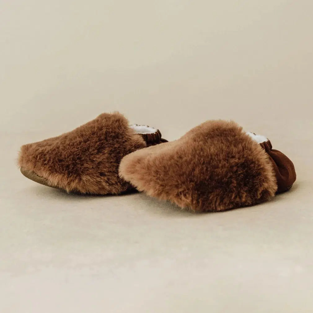 SoftSoul Cozy Faux Fur Slippers for Women - Warm Chocolate Brown Indoor/Outdoor House Shoes - Perfect for Winter, Lounge & Home Comfort