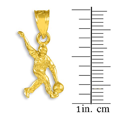 14K Yellow Gold Bowling Charm Pendant Necklace for Women - Elegant Jewelry Gift for Bowlers, Sports Lovers & Fashion Accessories - Perfect for Bowling Parties, Casual Wear & Special Occasions