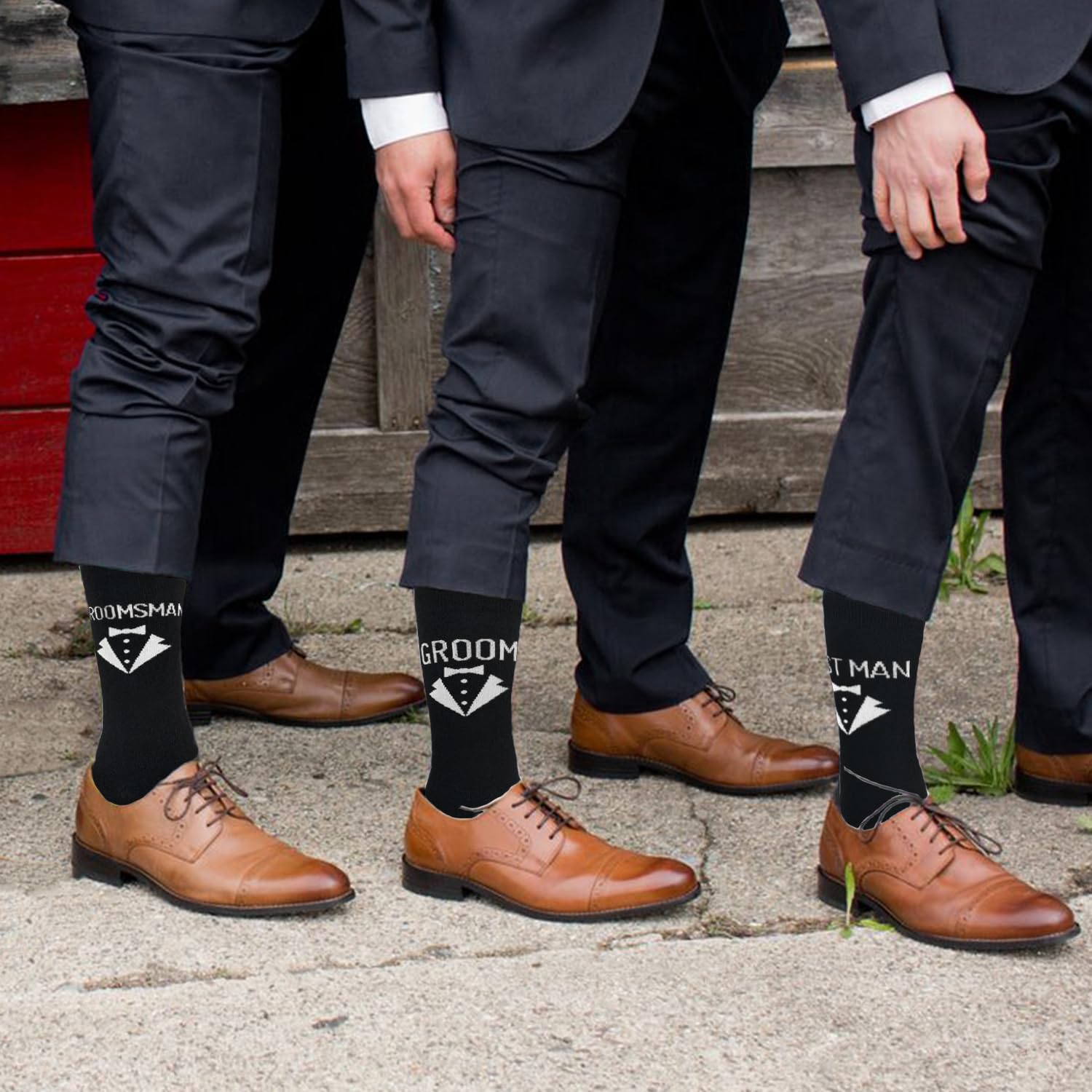 Premium Men's Wedding Socks Gift Set - 6 Pairs Luxury Dress Socks for Groom & Groomsmen - Perfect for Weddings, Anniversaries & Formal Events