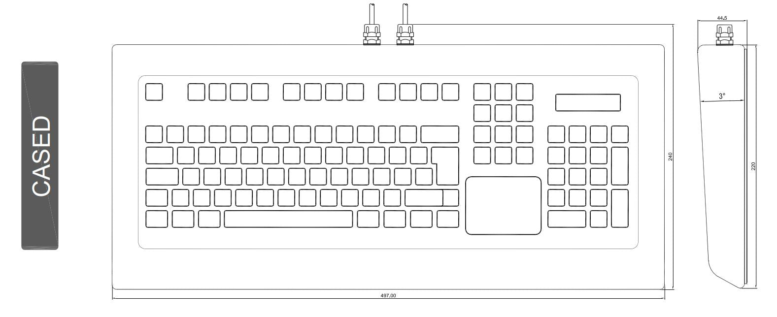 CKS 128P Rugged Industrial Keyboard - Waterproof & Dustproof Mechanical Keyboard for Harsh Environments | Perfect for Factories, Warehouses & Outdoor Use
