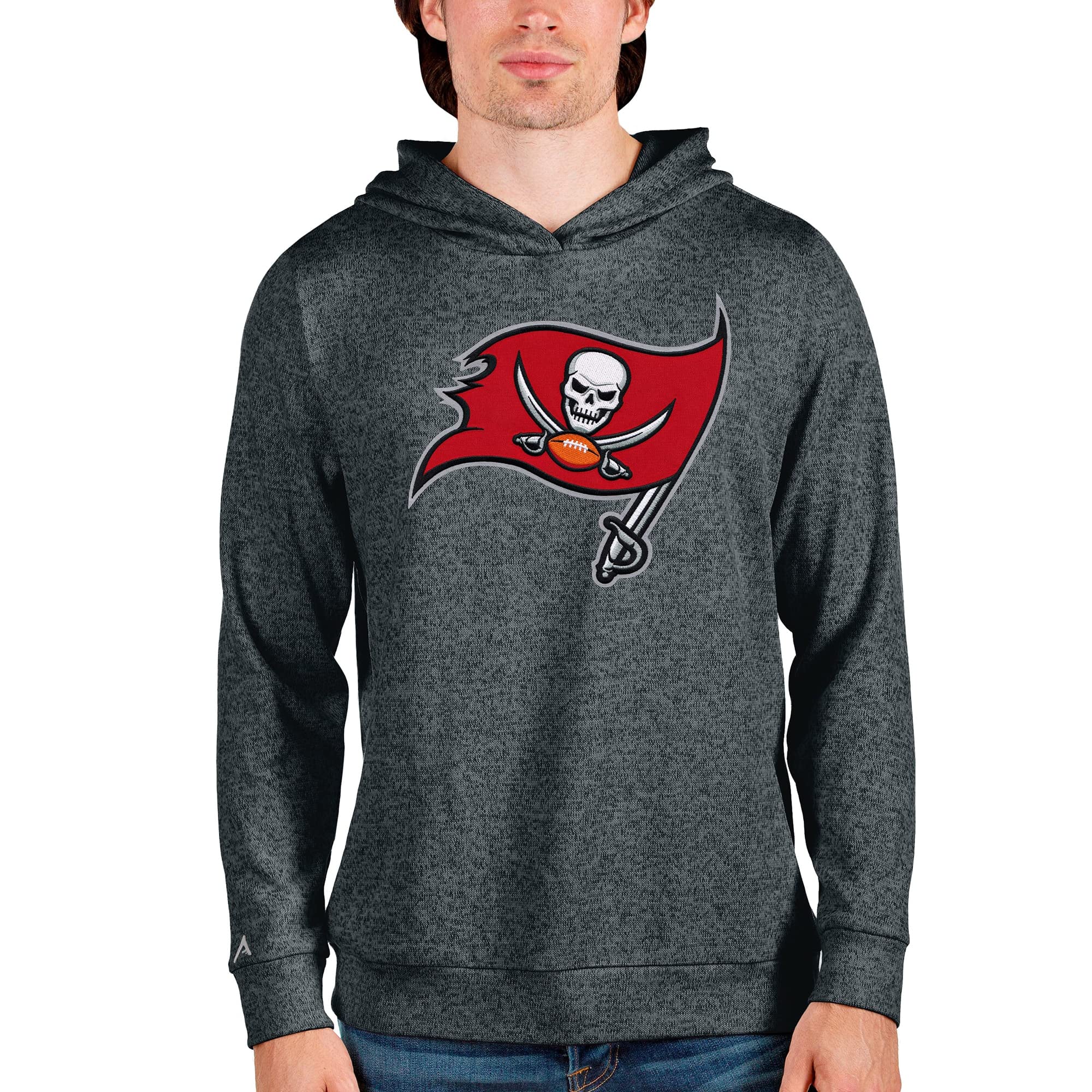 Antigua Men's Heathered Absolute Pullover Hoodie - Soft & Comfortable Fleece Hooded Sweatshirt for Casual Wear & Outdoor Activities
