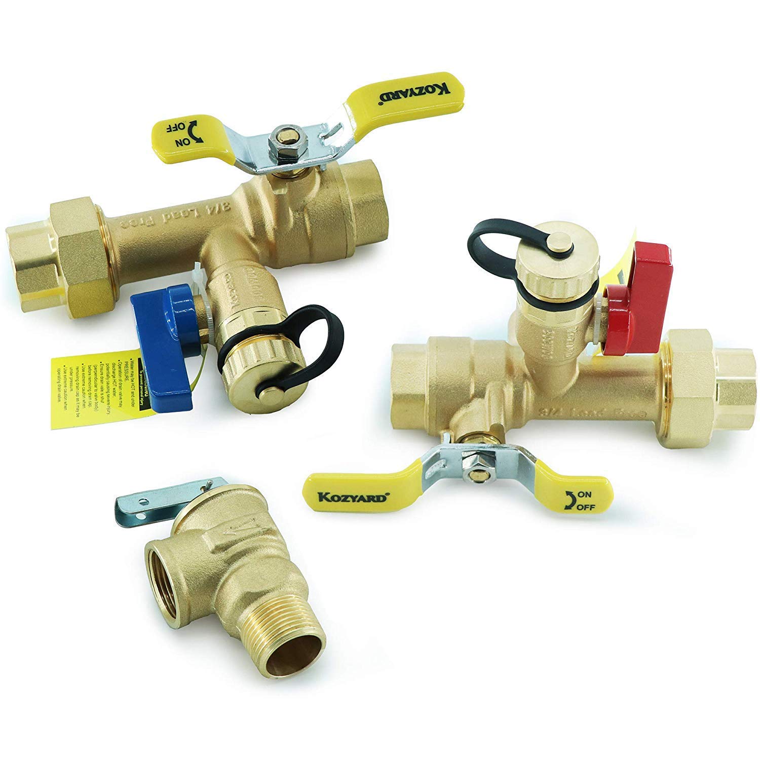 3/4-Inch IPS Isolator Tankless Water Heater Service Valve Kit - Heavy Duty Brass Construction (FNPT x FNPT) for Easy Maintenance & Repair | Perfect for RV, Tiny Homes & Off-Grid Water Systems