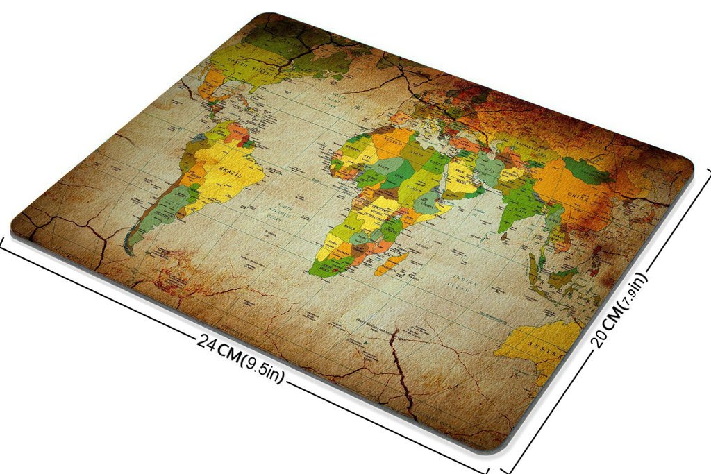 Custom World Map Gaming Mouse Pad - Non-Slip Thick Rubber Large Mouse Mat for PC & Laptop - Perfect for Gamers, Office Work & Home Use