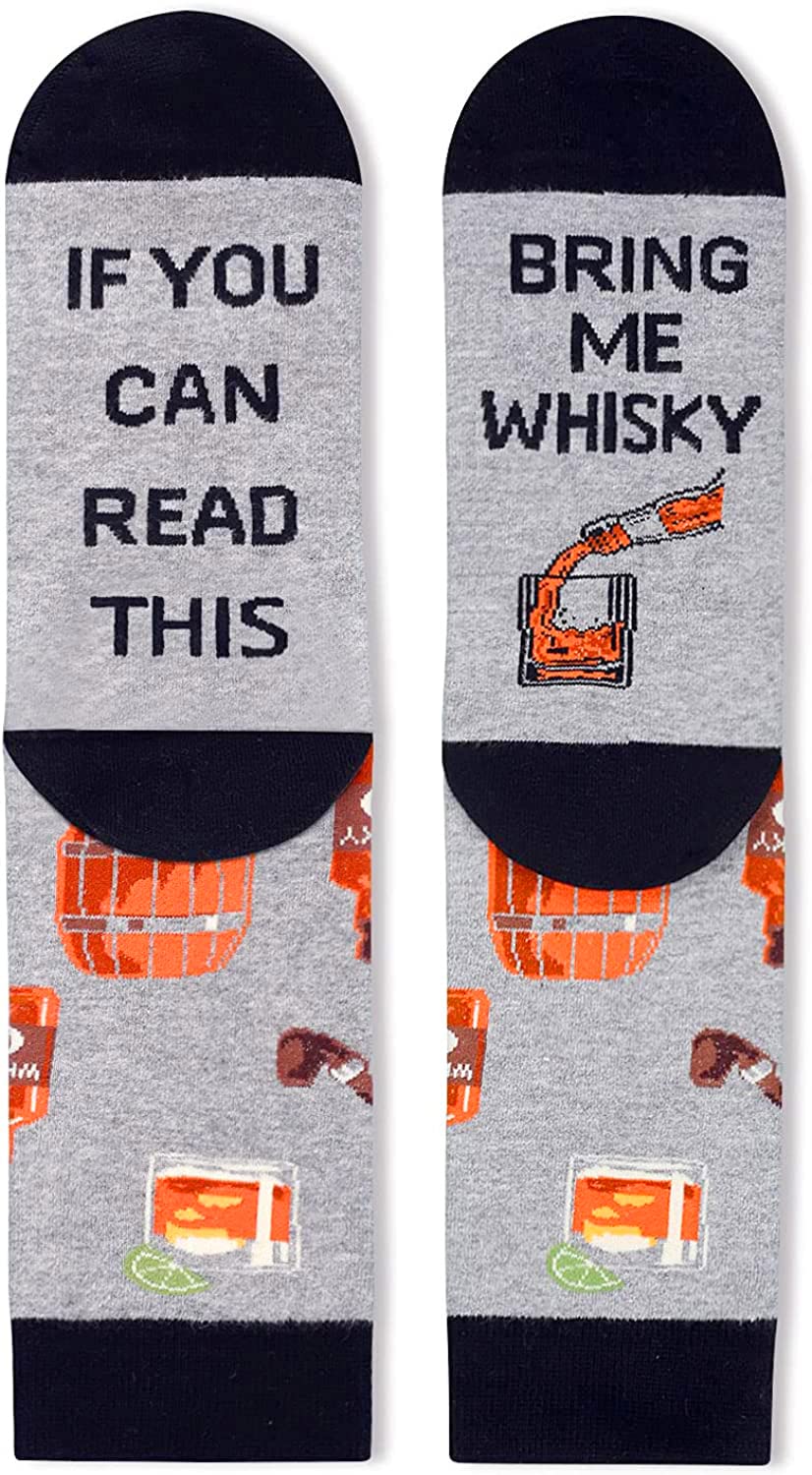 Zmart Funny Beer & Whiskey Socks for Men - Novelty Drinking Gifts for Beer Lovers & Whiskey Enthusiasts | Perfect for Parties, Gag Gifts & Casual Wear