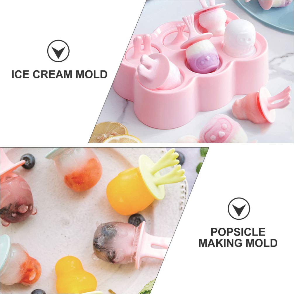 DOITOOL 4-Pack Round Silicone Ice Cube Molds with Animal Shapes - Reusable Popsicle Molds for Homemade Ice Cream, DIY Ice Pops, and Colorful Frozen Treats - Perfect for Parties, Summer Snacks, and Kids' Desserts