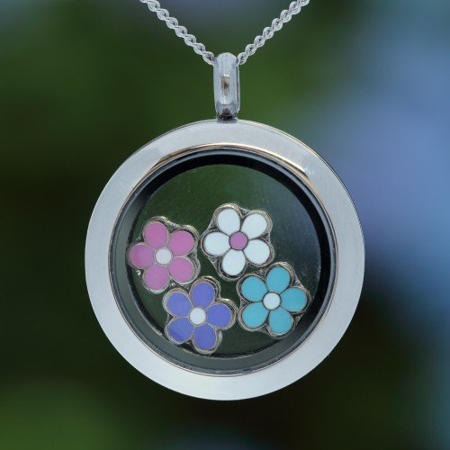 Red Rose Floating Locket Charm Necklace - Elegant Floral Pendant Jewelry for Women | Perfect for Valentine's Day, Anniversary & Romantic Gifts