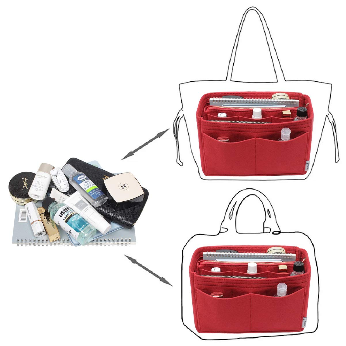 Purse Organizer Insert - Multi-Size Bag Organizer for Speedy Neverfull & Large Totes (5 Sizes) | Perfect for Travel, Work & Daily Organization