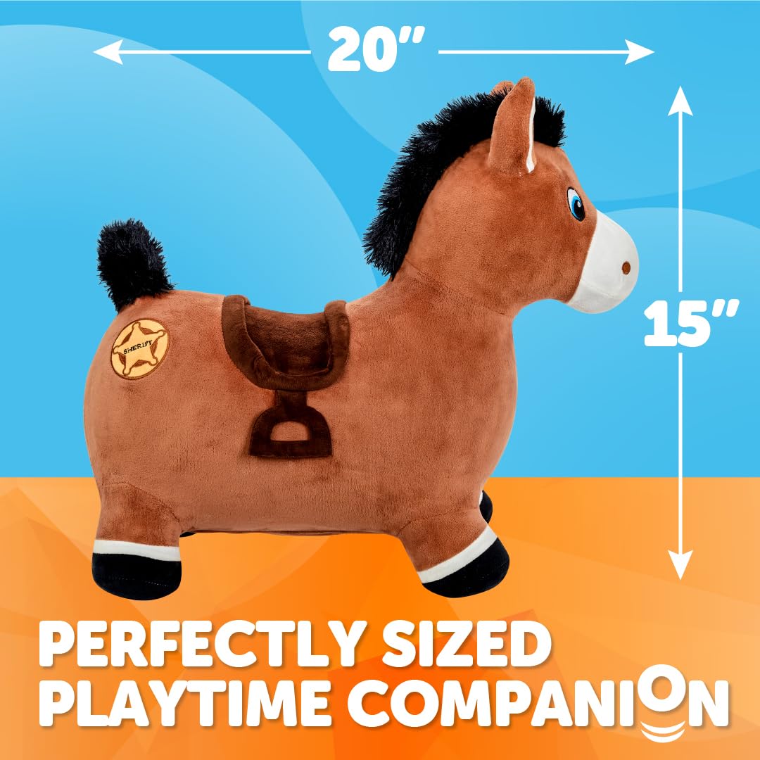 Inflatable Animal Hopper Toy for Kids - Bouncy Ride-On Plush Toy with Pump for Boys & Girls Ages 2+ | Indoor & Outdoor Play, Birthday Gifts, Backyard Fun, Preschool Activity
